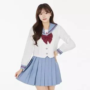 [교복몰]고품질 ToB 소라 플리츠 세라복 세트 교복 학생복 세라복 교복 세라복대여 세일러복 여자교복 WFM