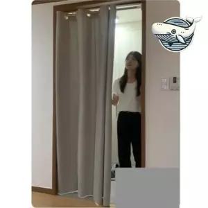 공간 분리용 커튼 그레이 가리개 압축봉 포함 가리개커튼