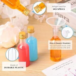 미니 플라스틱 와인 병 정장 10/30/50/100Pcs 1.7Oz 클리어 주스 스피릿 깔때기 크래프트 태그 로프 파티