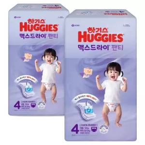 하기스 NEW 아기 베이비 맥스드라이 여아용 팬티형 기저귀 4단계 104매