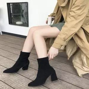 여성 몽블리 가을 겨울 앵클부츠 미들부츠 시크 블랙