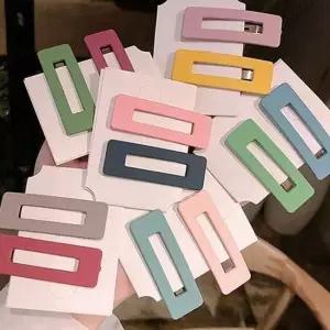 컬러 포인트 앞머리 헤어 집게핀 X10개 (랜덤) 머리핀