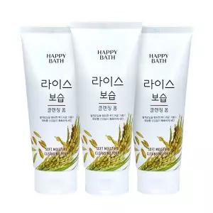 해피바스 라이스 보습 클렌징폼 200g 3개팩