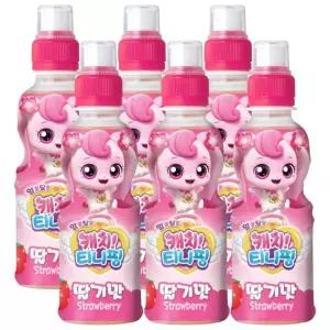 캐치티니핑 찬스유통 웅진 어린이음료 알쏭달쏭 캐치티니핑 딸기맛 200ml x 6pet