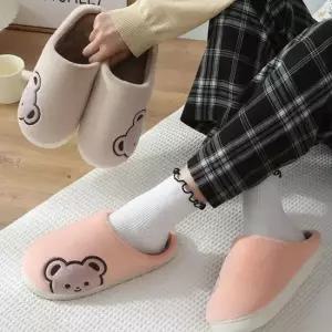 베어 캐릭터 털슬리퍼 털실내화 겨울 여성 남성 사무실 실내 슬리퍼 거실 실내화 거실화