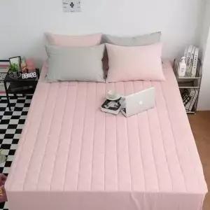샤이니 누빔 순면 매트리스커버 F 핑크베이지 단품 패밀리침대커버
