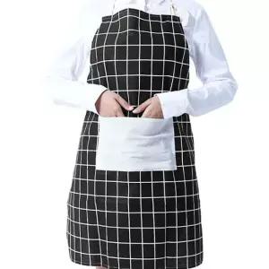 린넨 앞치마 블랙 신혼 포켓 패브릭 요리 원피스형