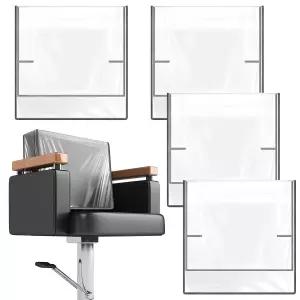 Hoolerry 4pcs 그레이 엣지 살롱 의자 커버 투명 플라스틱 사각 헤어드레싱 백 프로텍터 대부분의 표준