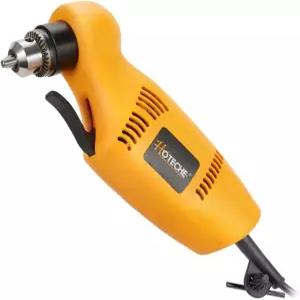 Hotech 3/8인치 직각 드릴 가변 속도 0-1400RPM의 3.8A 전기 유선 전원 전진 및 후진 스위치 좁은 공간을