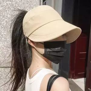 여성 여름썬캡 자외선 여행 산책 포니테일 챙모자
