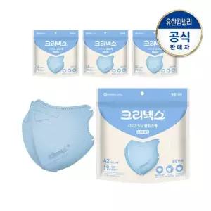 크리넥스 라이트핏V 슬림 쿨마스크 중형 15개입X4개_블루