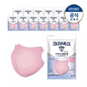 크리넥스 라이트핏 쿨마스크 중형 5개입X14개_핑크