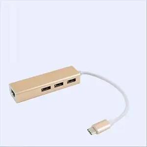 [COMS]USB 3.1 Type C 컨버터 RJ45 USB 3.0 허브 3포트-WD534BF