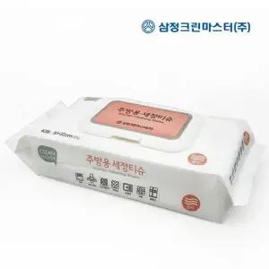 오너클랜 TBZ 삼정 주방용 세정티슈 캡형 40매 30X20cm 기름때제거 행주 청소티슈 다목적클리너 스크럽
