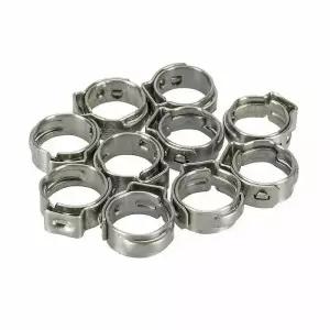 10pcs 304 스테인레스 스틸 호스 클램프 파이프/튜브 연결용 5.3-31.6mm 단일 귀 클립