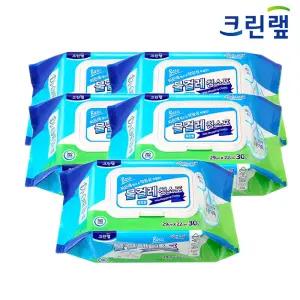 크린랩 물걸레청소포 표준형 30매 5개 일회용 청소티슈