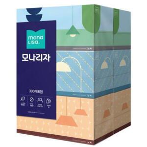 모나리자 미용티슈 300매 6입 1팩