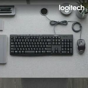 (국내정품) 로지텍코리아 MK200 New 유선 키보드마우스세트 블랙 키스킨포함 한글자판/KH