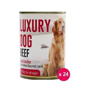 [친절한도그씨]럭셔리독 청크 375g x24개 소고기 대용량 애견간식캔