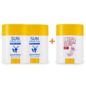[로쎄앙 본사] [3개입] 르나르도 선스틱 SPF50+ 2개 + 홍삼 선스틱 1개
