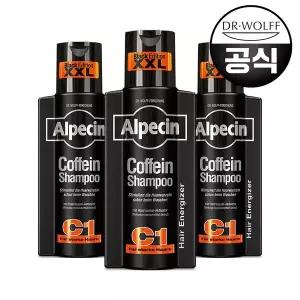 [알페신] 카페인 샴푸 C1 블랙 에디션 (모발 및 두피 강화) 375ml X 3