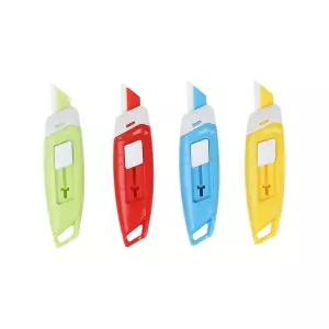 케이디와이 세라믹 안전 커터칼 3단 조절 자동형 자석 색상 랜덤발송 KC-09C 1개