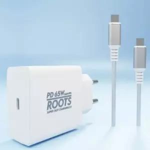 디에이치몰 루츠 65W GaN PD PPS 국내생산 초고속 충전기 100W 5A C TO C 케이블 포함