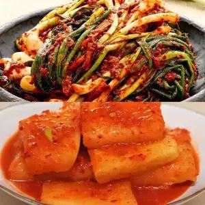 아삭한 석박지 2kg + 알싸한 파김치 2kg 실속세트