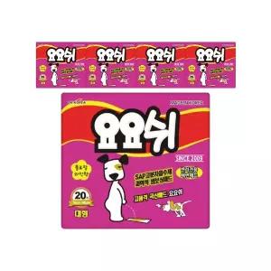 T멤버십 11% / 요요쉬 배변패드 플로럴와인 대형 20매, 5개