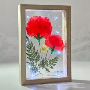 카네이션 DIY LED 우드 프레임 투명 아크릴 액자 어버이날 스승의날