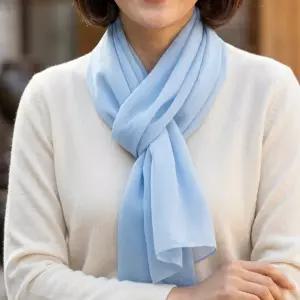 무지 롱 쉬폰 스카프 단색 솔리드 여성 머플러 단체 합창 봄