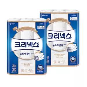 크리넥스 3겹 울트라클린 화이트 25MX30롤 2팩