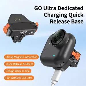 Insta360 GO 용 VRIG 충전 어댑터 울트라 알루미늄 퀵 릴리스 베이스2프롱 마운트  1/4 확장 액세서리 포함