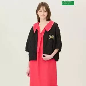 베네통 [아울렛] 아가일 플라워 블라우스 BABL60531