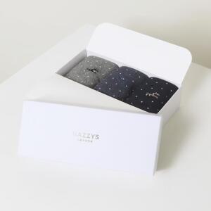 [AK분당점] [헤지스] 도트패턴 배색 장목 양말 3종 세트 HJSS5F002N2
