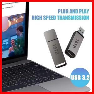 16TB 플래시 드라이브 USB 3.2 고속 전송 메탈 타입 C U SSD 휴대용 미니 메모리 방수