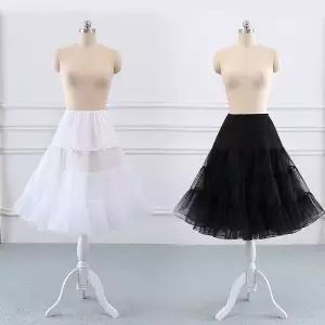패티코트 캉캉속치마 A라인 이너스커트 레이스 투투 블랙 S 60-100cm