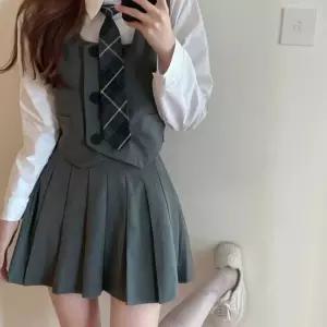프레피룩 영국 교복 스쿨 하이틴 스타일 졸사 자켓원피스