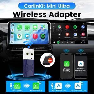 몽테조이 2026 CarlinKit 5.0 미니 울트라 2-in-1 무선 어댑터 안드로이드 오토 카플레이 스마트 카 박스 O