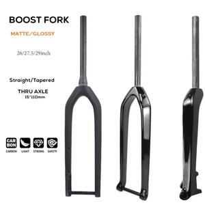풀카본 산악자전거 포크 (XC 및 그래블용) 15x110mm 부스트 쓰루액슬, 2627.529인치 디스크 브레이크, 스트