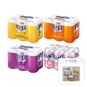 환타 제로 파인 350ml+제로 오렌지 350ml+제로 포도 350ml+제로 상큼피치 350ml 각 6개 (총 24개)+증정(조앤프렌즈 스티커 A, 1개)