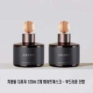 고급 명품 차량용디퓨저 120ml 2개-화이트머스크-추천 향수 차량용 실내용 천연 방향제 생일 새차선물