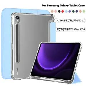 삼성 갤럭시 탭 S9 S10 S8 S7 플러스 FE 12.4 11 라이트 10.9인치 케이스 무광 투명 백커버 A11 A9 S펜