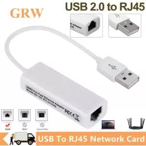 GRWIBEOU USB 2.0-RJ45 네트워크 카드 10/100Mbps Lan USB-이더넷 어댑터 PC 노트북 용 Windows 7 8 10