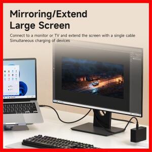 닌텐도 스위치/OLED/스위치2용 하기비스 스위치 독 USB C to HDMI 케이블 어댑터 8K@60Hz HDR 100W PD (노