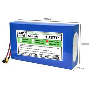 리튬 배터리 48V 35ah 13s7p 21700, 54.6v 800w 1000w 1440w, 내장형 BMS 40a, 회로 보호, 세금 없음