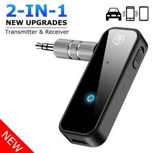 새로운 블루투스 5.3 송수신기 2 in 1 무선 어댑터 3.5mm 오디오 AUX 차량용 음악 Aux 핸즈프리 헤드셋