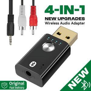 4In 1 Bluetooth 오디오 수신기 스테레오 USB 동글 3.5mm AUX RCA 무선 어댑터 차량용 키트 TV PC 헤드폰