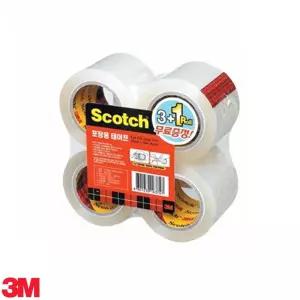 3M 투명 포장테이프 리필4롤 (132R) 택배 박스테이프