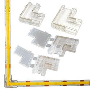 L자형 COB LED 스트립 코너 커넥터, IP20 테이프용, 직각 90 도 프리 납땜, 쉬운 연결 버클, 8mm, 10mm, 2